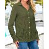 imageBTFBM Long Sleeve Lace Blouses for Women 2025 Spring Dressy Casual Button Down Shirts Date Night Outfit Club Party TopsArmy Green