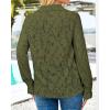 imageBTFBM Long Sleeve Lace Blouses for Women 2025 Spring Dressy Casual Button Down Shirts Date Night Outfit Club Party TopsArmy Green