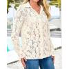 imageBTFBM Long Sleeve Lace Blouses for Women 2025 Spring Dressy Casual Button Down Shirts Date Night Outfit Club Party TopsBeige