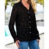 imageBTFBM Long Sleeve Lace Blouses for Women 2025 Spring Dressy Casual Button Down Shirts Date Night Outfit Club Party TopsBlack