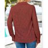 imageBTFBM Long Sleeve Lace Blouses for Women 2025 Spring Dressy Casual Button Down Shirts Date Night Outfit Club Party TopsBrown Red