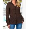 imageBTFBM Long Sleeve Lace Blouses for Women 2025 Spring Dressy Casual Button Down Shirts Date Night Outfit Club Party TopsCoffee