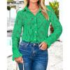 imageBTFBM Long Sleeve Lace Blouses for Women 2025 Spring Dressy Casual Button Down Shirts Date Night Outfit Club Party TopsGreen