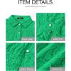 imageBTFBM Long Sleeve Lace Blouses for Women 2025 Spring Dressy Casual Button Down Shirts Date Night Outfit Club Party TopsGreen