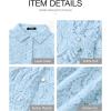 imageBTFBM Long Sleeve Lace Blouses for Women 2025 Spring Dressy Casual Button Down Shirts Date Night Outfit Club Party TopsLight Blue