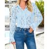 imageBTFBM Long Sleeve Lace Blouses for Women 2025 Spring Dressy Casual Button Down Shirts Date Night Outfit Club Party TopsLight Blue