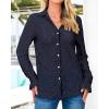 imageBTFBM Long Sleeve Lace Blouses for Women 2025 Spring Dressy Casual Button Down Shirts Date Night Outfit Club Party TopsNavy