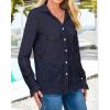 imageBTFBM Long Sleeve Lace Blouses for Women 2025 Spring Dressy Casual Button Down Shirts Date Night Outfit Club Party TopsNavy