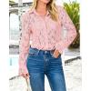 imageBTFBM Long Sleeve Lace Blouses for Women 2025 Spring Dressy Casual Button Down Shirts Date Night Outfit Club Party TopsPink