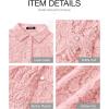 imageBTFBM Long Sleeve Lace Blouses for Women 2025 Spring Dressy Casual Button Down Shirts Date Night Outfit Club Party TopsPink