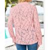 imageBTFBM Long Sleeve Lace Blouses for Women 2025 Spring Dressy Casual Button Down Shirts Date Night Outfit Club Party TopsPink