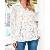 imageBTFBM Long Sleeve Lace Blouses for Women 2025 Spring Dressy Casual Button Down Shirts Date Night Outfit Club Party TopsWhite