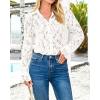 imageBTFBM Long Sleeve Lace Blouses for Women 2025 Spring Dressy Casual Button Down Shirts Date Night Outfit Club Party TopsWhite