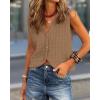 imageBTFBM Summer Sweater Vest for Women 2025 Sleeveless V Neck Lightweight Button Up Cardigan Knit Tank Tops Spring ClothesKhaki