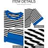 imageBTFBM Women Oversized Striped T Shirts Short Sleeve Summer Tops Casual Loose Crewneck High Low Hem Color Block Y2k TeesBlack Blue