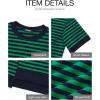 imageBTFBM Women Oversized Striped T Shirts Short Sleeve Summer Tops Casual Loose Crewneck High Low Hem Color Block Y2k TeesNavy Green