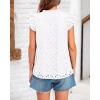 imageBTFBM Women Summer Eyelet Tops Dressy Casual V Neck Ruffle Cap Sleeve Cotton Boho Shirts Lace Embroidered Blouses 2025White
