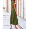 imageBTFBM Women Two Piece Skirt Set Summer 2025 Casual Vacation Crew Neck Short Sleeve Cropped Top Elastic Waist Midi SkirtsSolid Army Green