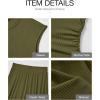 imageBTFBM Women Two Piece Skirt Set Summer 2025 Casual Vacation Crew Neck Short Sleeve Cropped Top Elastic Waist Midi SkirtsSolid Army Green