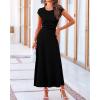 imageBTFBM Women Two Piece Skirt Set Summer 2025 Casual Vacation Crew Neck Short Sleeve Cropped Top Elastic Waist Midi SkirtsSolid Black