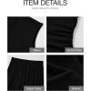 imageBTFBM Women Two Piece Skirt Set Summer 2025 Casual Vacation Crew Neck Short Sleeve Cropped Top Elastic Waist Midi SkirtsSolid Black