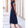 imageBTFBM Women Two Piece Skirt Set Summer 2025 Casual Vacation Crew Neck Short Sleeve Cropped Top Elastic Waist Midi SkirtsSolid Dark Blue