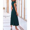 imageBTFBM Women Two Piece Skirt Set Summer 2025 Casual Vacation Crew Neck Short Sleeve Cropped Top Elastic Waist Midi SkirtsSolid Dark Green