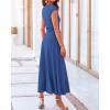 imageBTFBM Women Two Piece Skirt Set Summer 2025 Casual Vacation Crew Neck Short Sleeve Cropped Top Elastic Waist Midi SkirtsSolid Deep Blue