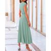 imageBTFBM Women Two Piece Skirt Set Summer 2025 Casual Vacation Crew Neck Short Sleeve Cropped Top Elastic Waist Midi SkirtsSolid Fruit Green