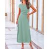 imageBTFBM Women Two Piece Skirt Set Summer 2025 Casual Vacation Crew Neck Short Sleeve Cropped Top Elastic Waist Midi SkirtsSolid Fruit Green