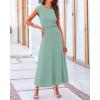 imageBTFBM Women Two Piece Skirt Set Summer 2025 Casual Vacation Crew Neck Short Sleeve Cropped Top Elastic Waist Midi SkirtsSolid Fruit Green