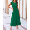 imageBTFBM Women Two Piece Skirt Set Summer 2025 Casual Vacation Crew Neck Short Sleeve Cropped Top Elastic Waist Midi SkirtsSolid Green