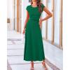 imageBTFBM Women Two Piece Skirt Set Summer 2025 Casual Vacation Crew Neck Short Sleeve Cropped Top Elastic Waist Midi SkirtsSolid Green