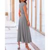 imageBTFBM Women Two Piece Skirt Set Summer 2025 Casual Vacation Crew Neck Short Sleeve Cropped Top Elastic Waist Midi SkirtsSolid Grey