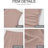 imageBTFBM Women Two Piece Skirt Set Summer 2025 Casual Vacation Crew Neck Short Sleeve Cropped Top Elastic Waist Midi SkirtsSolid Khaki
