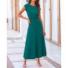 imageBTFBM Women Two Piece Skirt Set Summer 2025 Casual Vacation Crew Neck Short Sleeve Cropped Top Elastic Waist Midi SkirtsSolid Lake Green