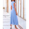imageBTFBM Women Two Piece Skirt Set Summer 2025 Casual Vacation Crew Neck Short Sleeve Cropped Top Elastic Waist Midi SkirtsSolid Light Blue