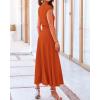 imageBTFBM Women Two Piece Skirt Set Summer 2025 Casual Vacation Crew Neck Short Sleeve Cropped Top Elastic Waist Midi SkirtsSolid Orange