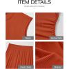 imageBTFBM Women Two Piece Skirt Set Summer 2025 Casual Vacation Crew Neck Short Sleeve Cropped Top Elastic Waist Midi SkirtsSolid Orange