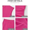 imageBTFBM Women Two Piece Skirt Set Summer 2025 Casual Vacation Crew Neck Short Sleeve Cropped Top Elastic Waist Midi SkirtsSolid Rose Red