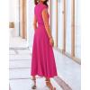 imageBTFBM Women Two Piece Skirt Set Summer 2025 Casual Vacation Crew Neck Short Sleeve Cropped Top Elastic Waist Midi SkirtsSolid Rose Red