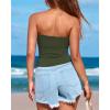 imageBTFBM Womens Strapless Tube Tops Summer Spring Clothes 2025 Trendy Casual Ruched Stretchy Going Out Bodycon Bandeau TopArmy Green