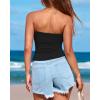 imageBTFBM Womens Strapless Tube Tops Summer Spring Clothes 2025 Trendy Casual Ruched Stretchy Going Out Bodycon Bandeau TopBlack