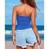 imageBTFBM Womens Strapless Tube Tops Summer Spring Clothes 2025 Trendy Casual Ruched Stretchy Going Out Bodycon Bandeau TopBlue