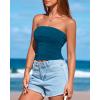 imageBTFBM Womens Strapless Tube Tops Summer Spring Clothes 2025 Trendy Casual Ruched Stretchy Going Out Bodycon Bandeau TopDark Blue