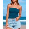 imageBTFBM Womens Strapless Tube Tops Summer Spring Clothes 2025 Trendy Casual Ruched Stretchy Going Out Bodycon Bandeau TopDark Blue