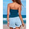 imageBTFBM Womens Strapless Tube Tops Summer Spring Clothes 2025 Trendy Casual Ruched Stretchy Going Out Bodycon Bandeau TopDark Blue