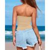 imageBTFBM Womens Strapless Tube Tops Summer Spring Clothes 2025 Trendy Casual Ruched Stretchy Going Out Bodycon Bandeau TopKhaki