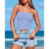 imageBTFBM Womens Strapless Tube Tops Summer Spring Clothes 2025 Trendy Casual Ruched Stretchy Going Out Bodycon Bandeau TopLight Blue