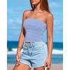 imageBTFBM Womens Strapless Tube Tops Summer Spring Clothes 2025 Trendy Casual Ruched Stretchy Going Out Bodycon Bandeau TopLight Blue